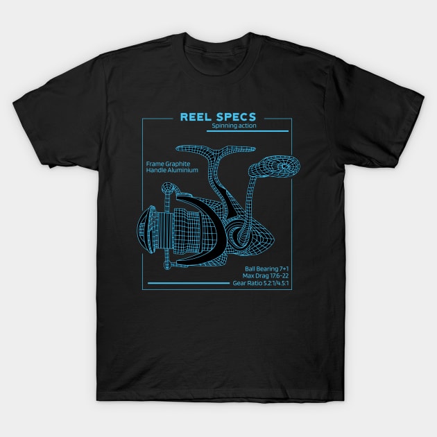 Angler's Blueprint Fishing Technical Art T-Shirt by Life2LiveDesign